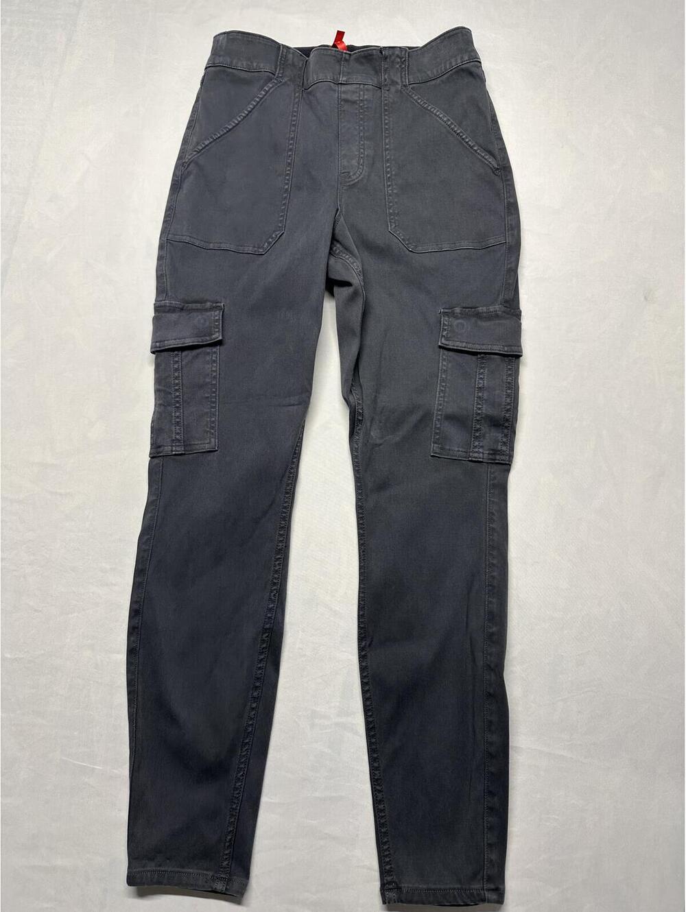 Spanx Stretch Twill Ankle Utility Cargo Pants – Washed Black/Gray – EUC – Large